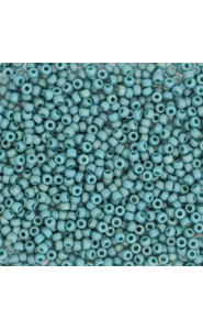 Miyuki rocailles Perlen 15/0 - Opaque glazed frosted rainbow peacock blue 15-4702